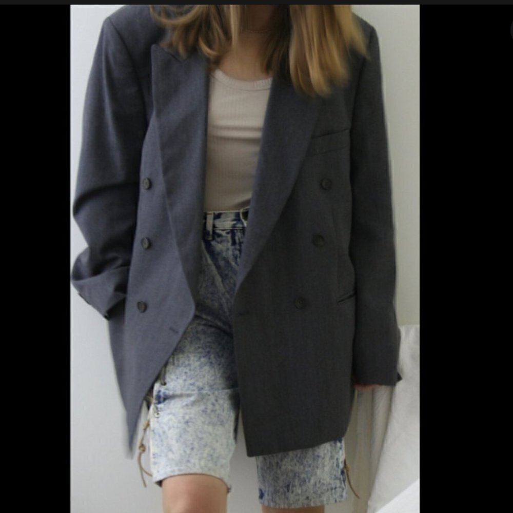 Vintage Escada Double Breasted Blended Cashmere Wool Coat